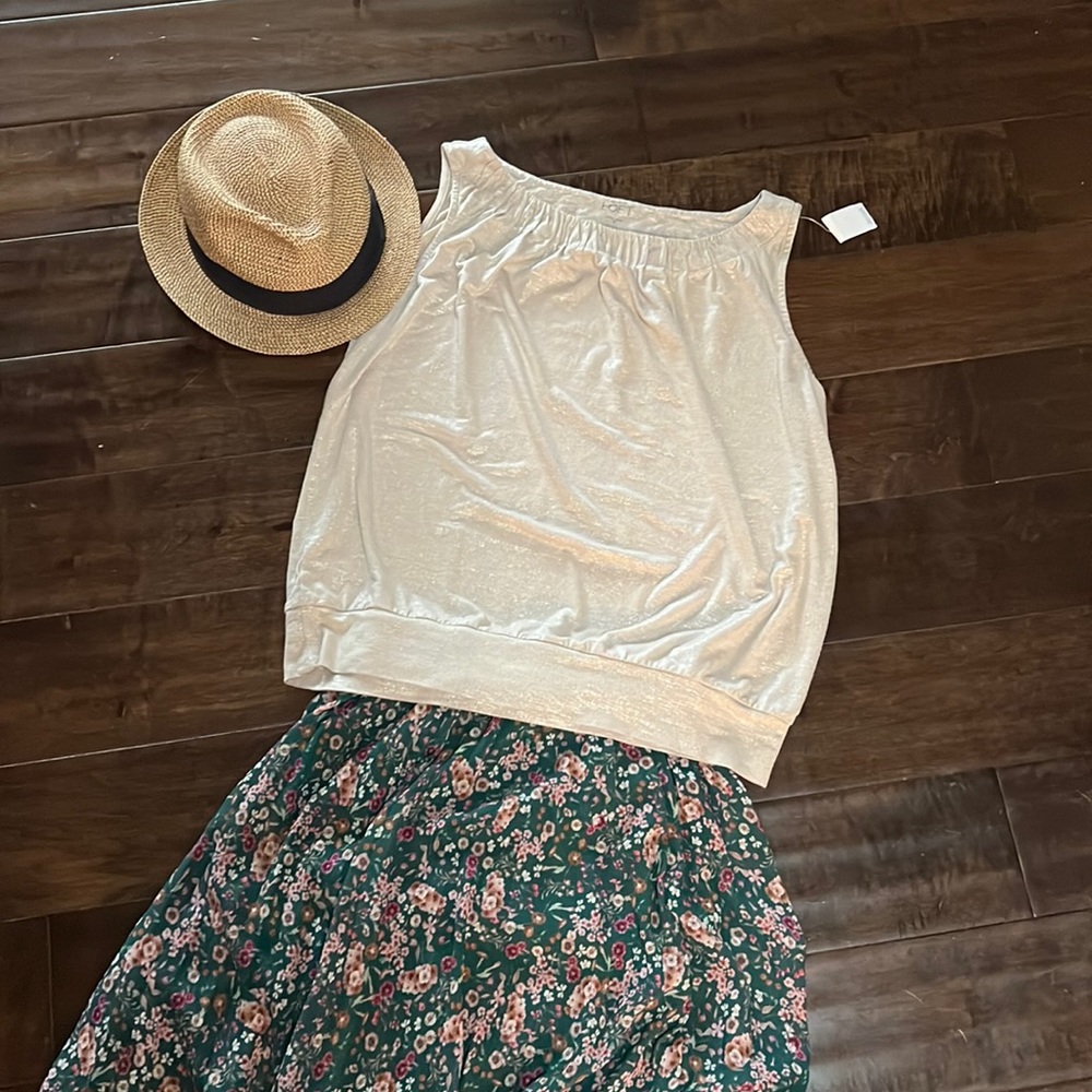 Loft shimmer sleeveless top